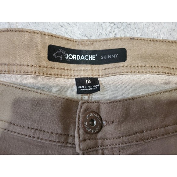 Jordache size 18 skinny tan khaki pants 40" waist - Picture 2 of 5